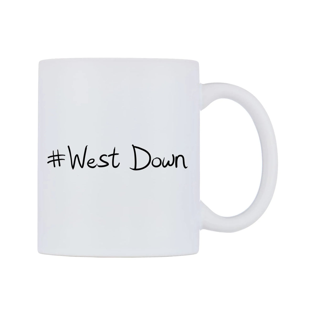 West Down Mug — mug, left side, on a white background