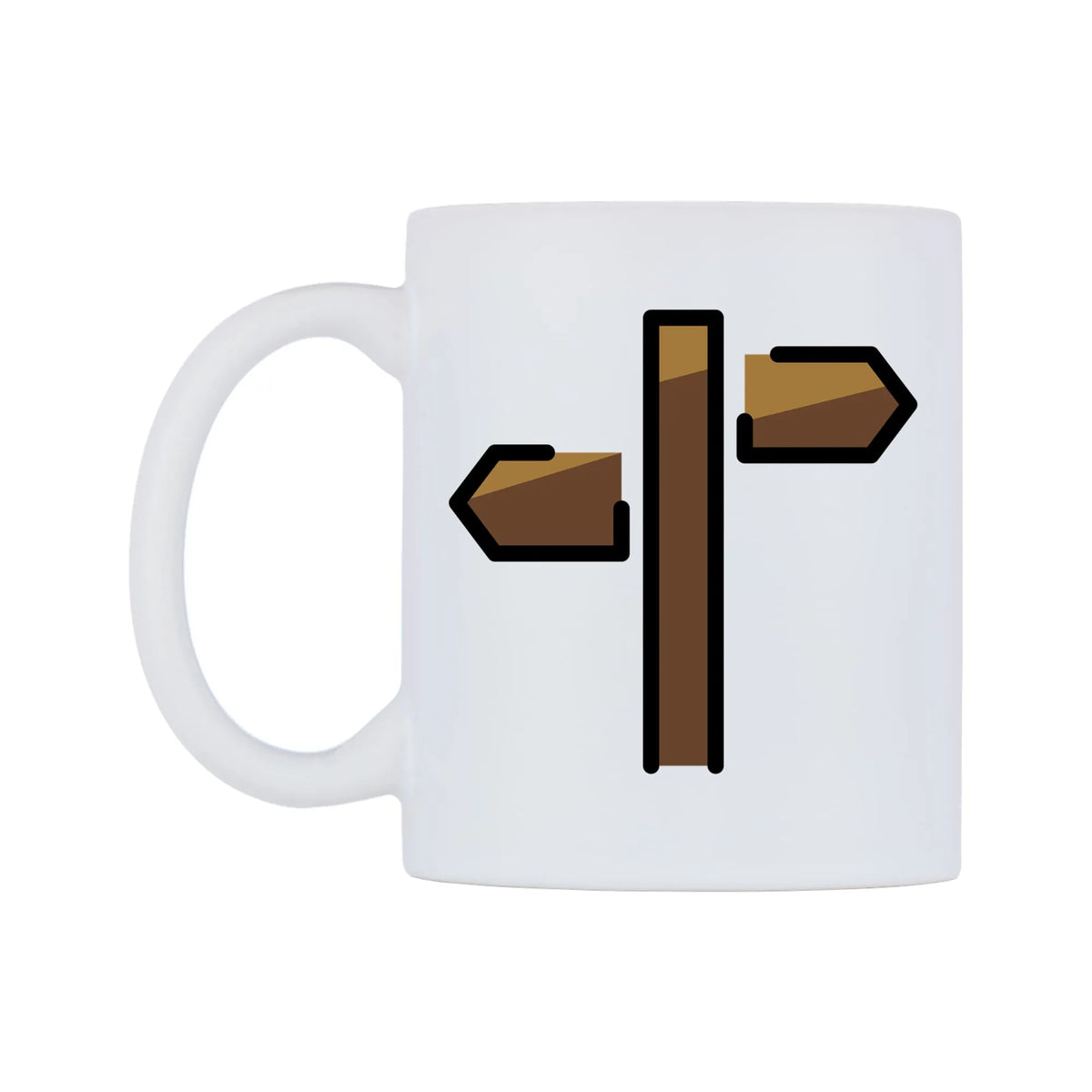 Signpost Emoji Mug — mug, right side, on a white background