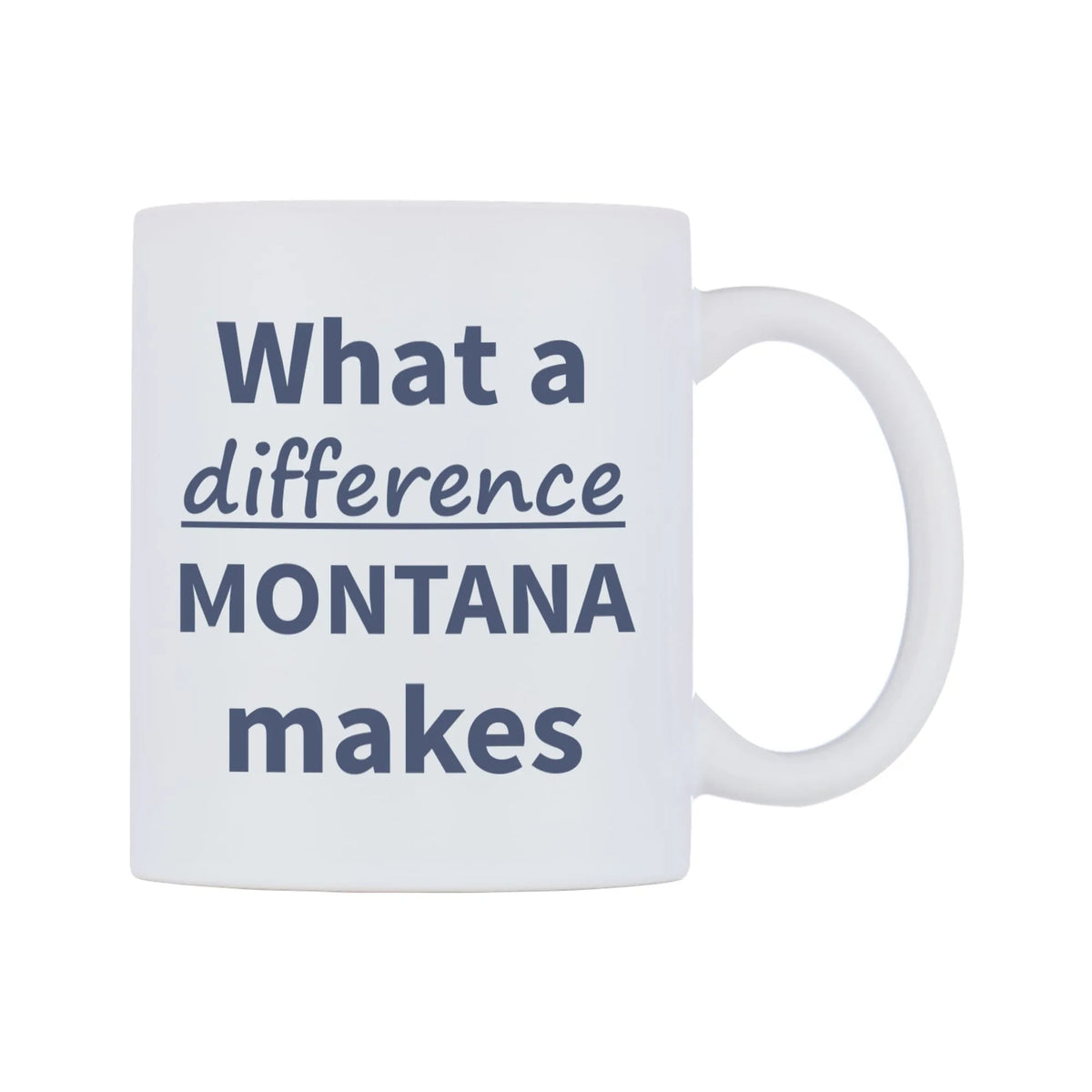 What a difference MONTANA makes Mug — mug, left side, on a white background