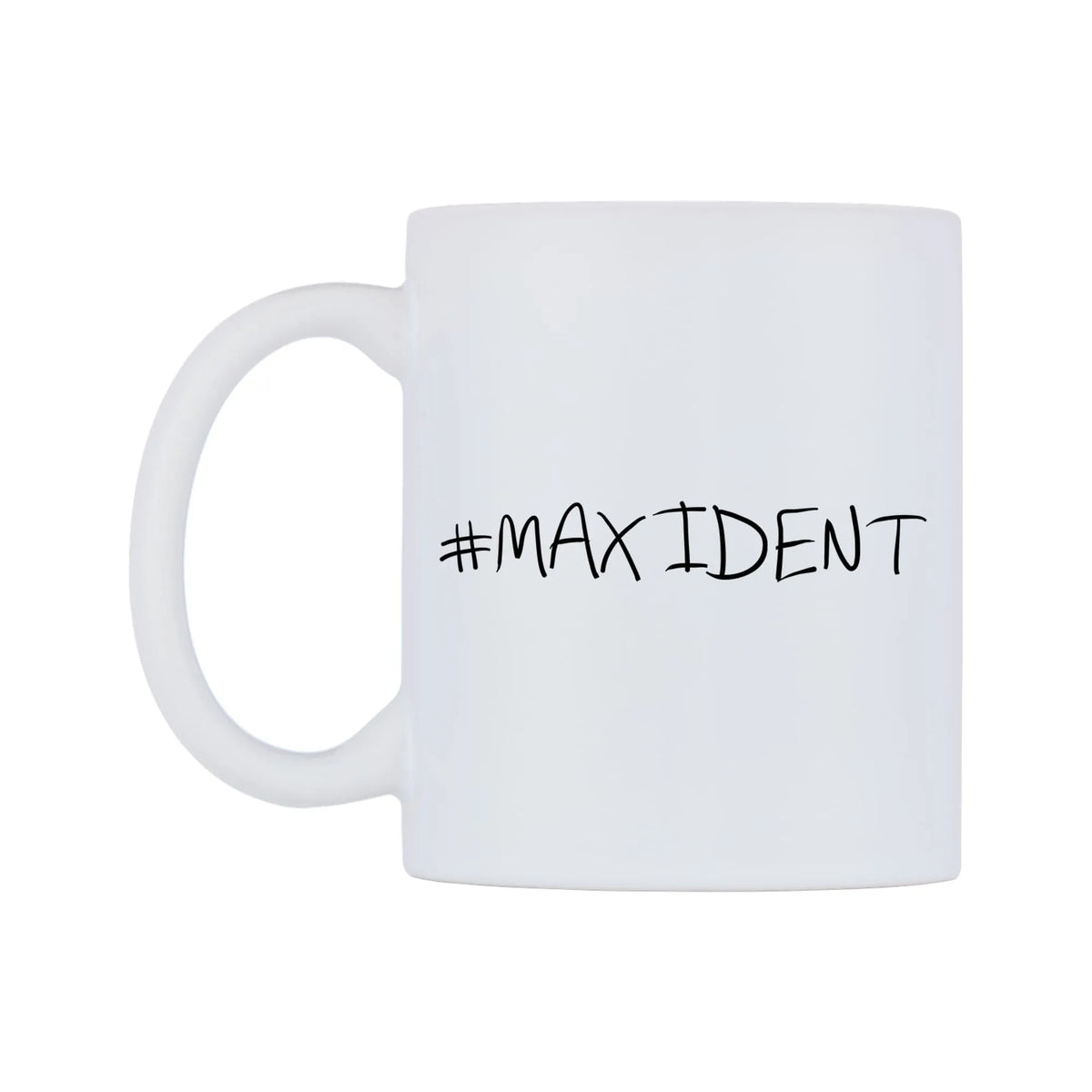 MAXIDENT Mug — mug, right side, on a white background