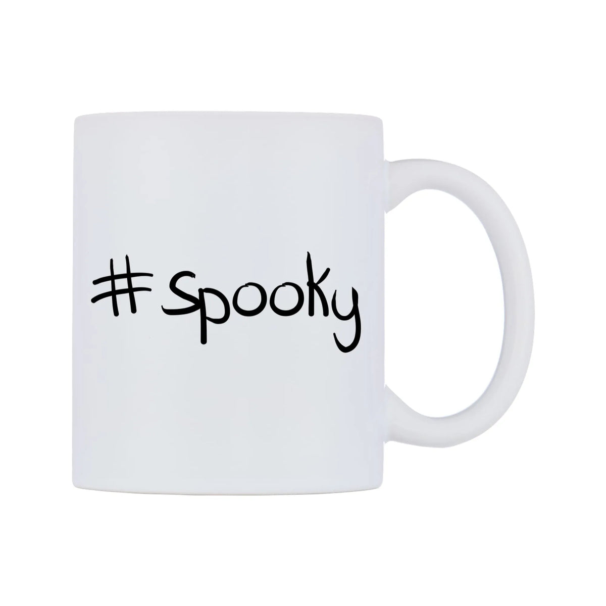 spooky Mug — white 11oz gloss mug, left side, on a white background