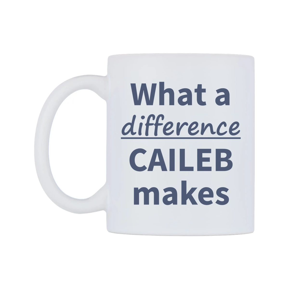 What a difference CAILEB makes Mug — mug, right side, on a white background