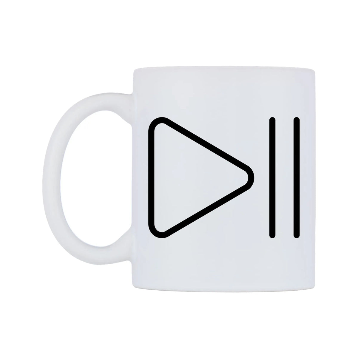 Play Or Pause Button Emoji Mug — mug, right side, on a white background