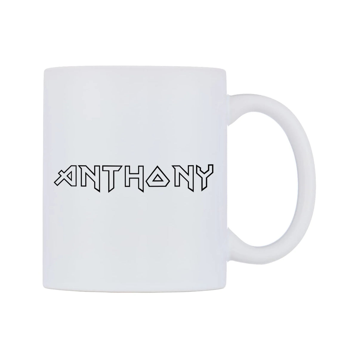 Anthony - Iron Maiden Themed Mug — white 11oz gloss mug, left side, on a white background