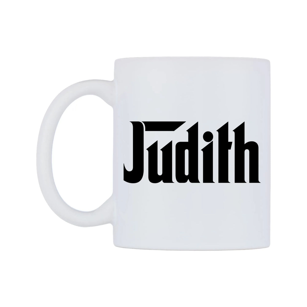 Judith - Godfather Themed Mug — white 11oz gloss mug, right side, on a white background
