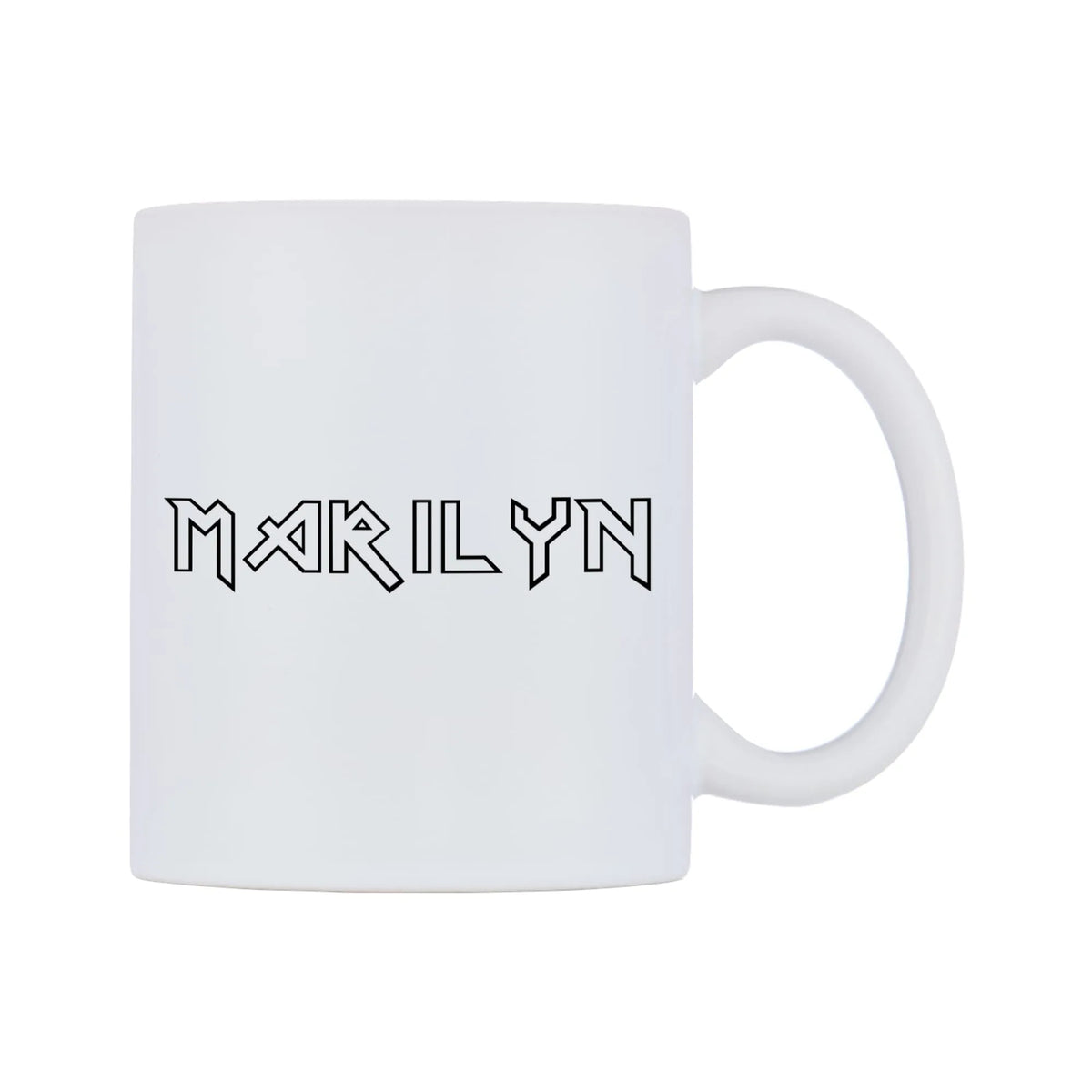 Marilyn - Iron Maiden Themed Mug — white 11oz gloss mug, left side, on a white background
