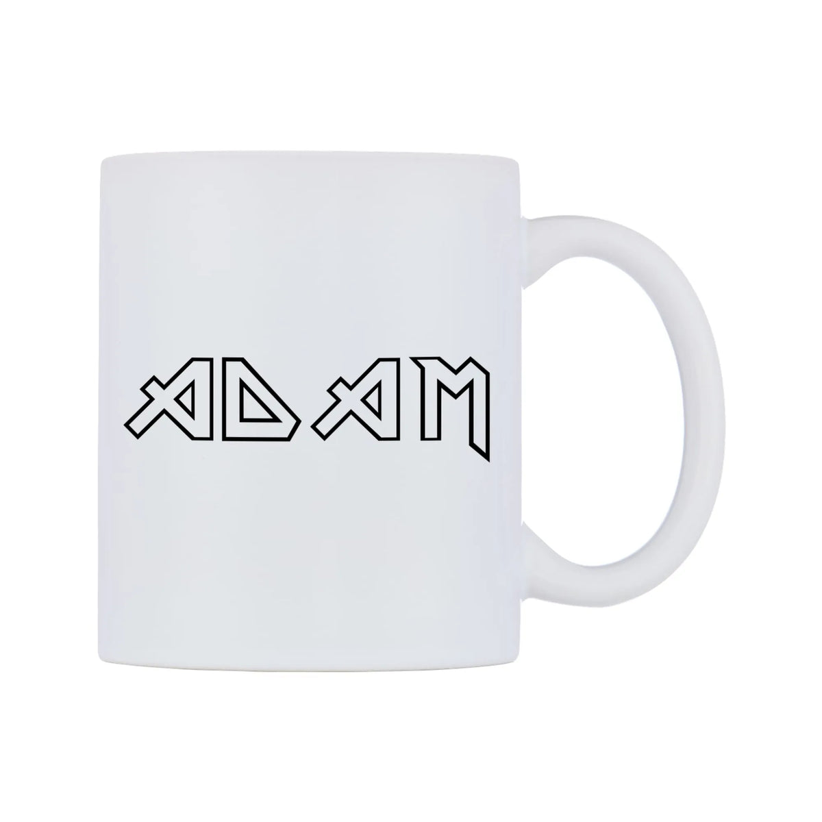 Adam - Iron Maiden Themed Mug — white 11oz gloss mug, left side, on a white background