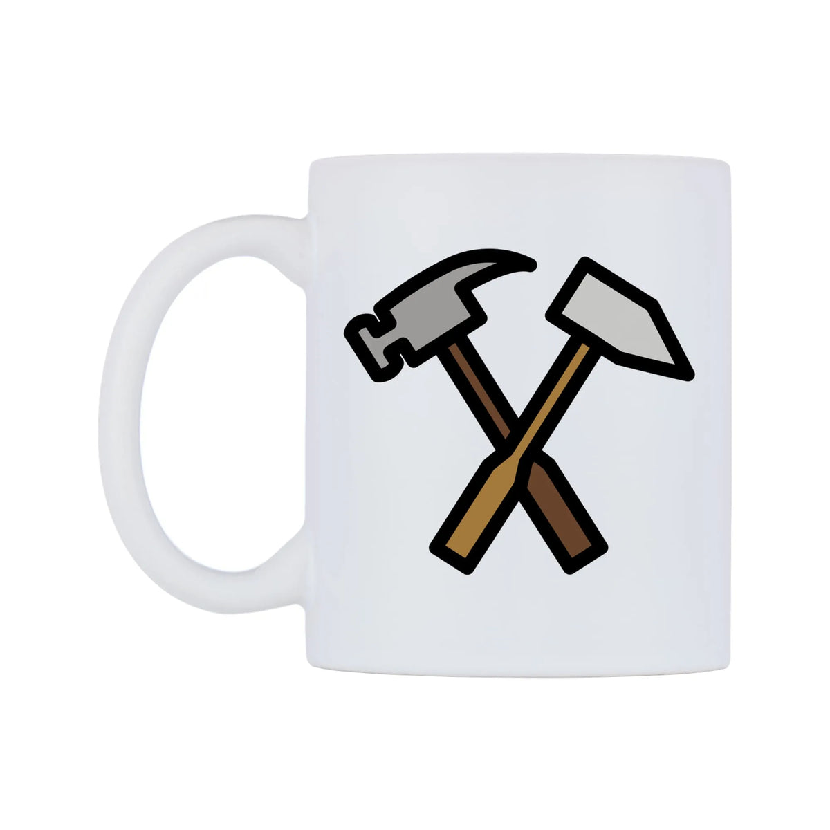 Hammer And Pick Emoji Mug — mug, right side, on a white background