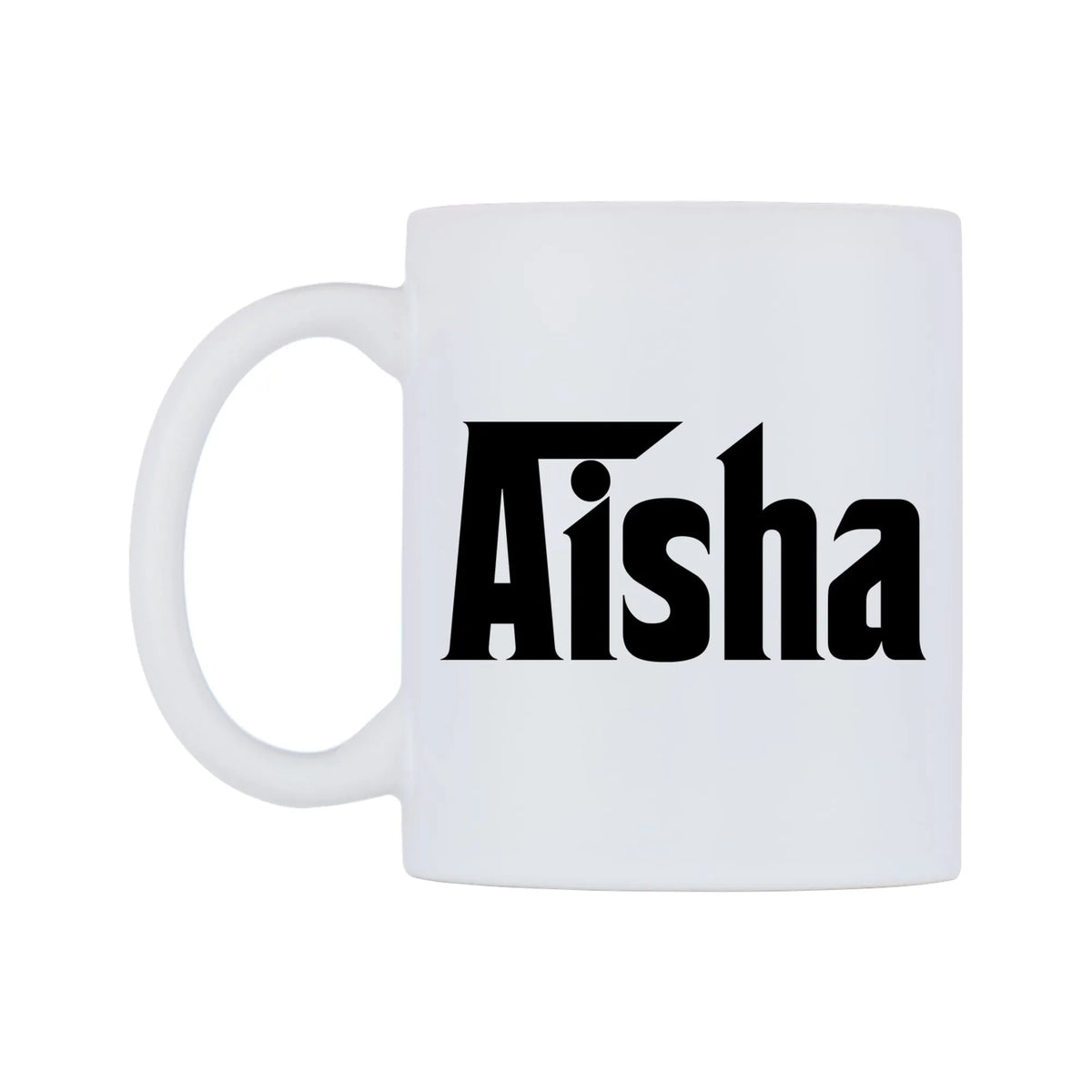 Aisha - Godfather Themed Mug — white 11oz gloss mug, right side, on a white background