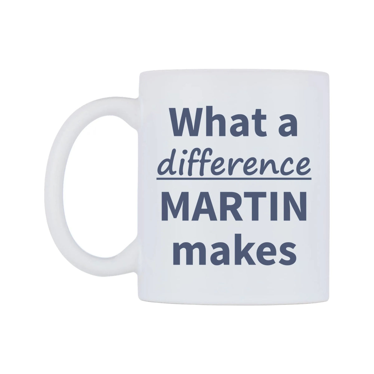 What a difference MARTIN makes Mug — mug, right side, on a white background