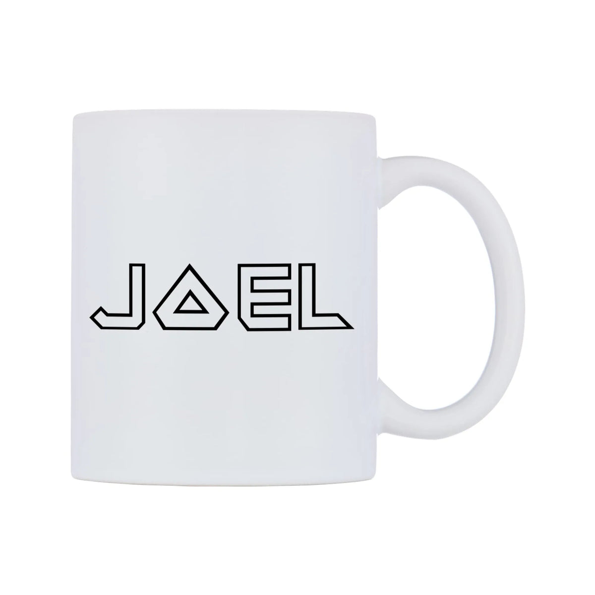 Joel - Iron Maiden Themed Mug — white 11oz gloss mug, left side, on a white background