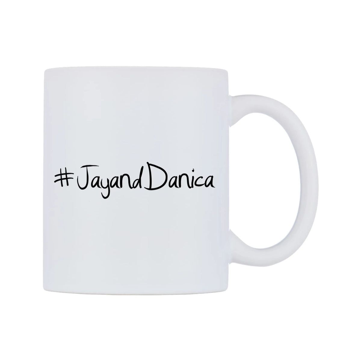 JayandDanica Mug — mug, left side, on a white background