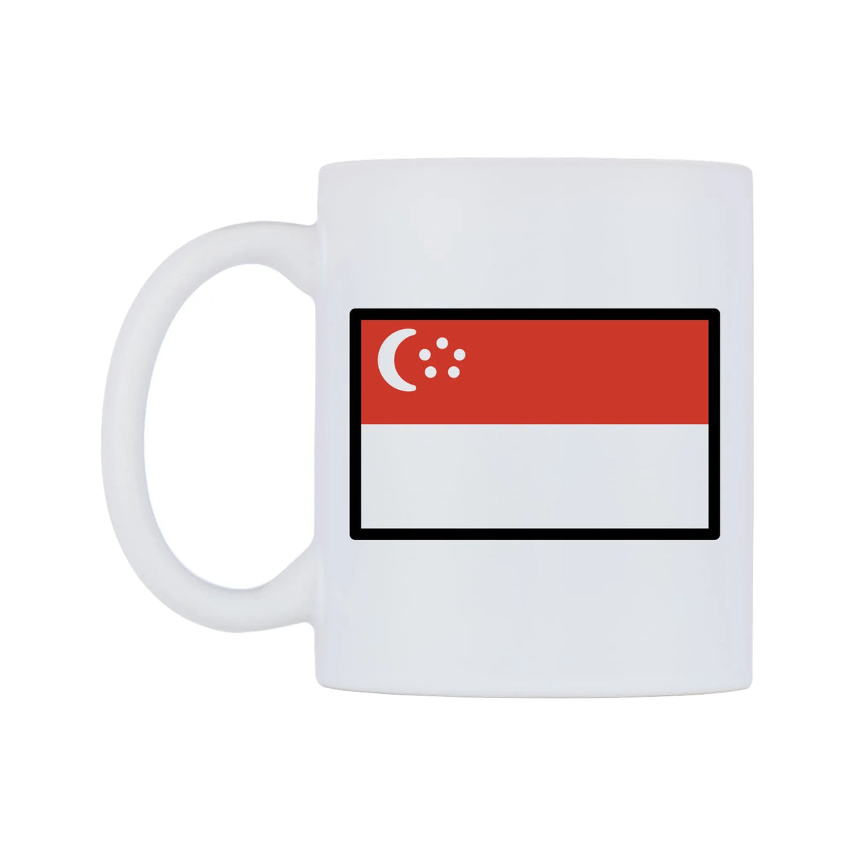 Singapore Flag Emoji Mug — mug, right side, on a white background
