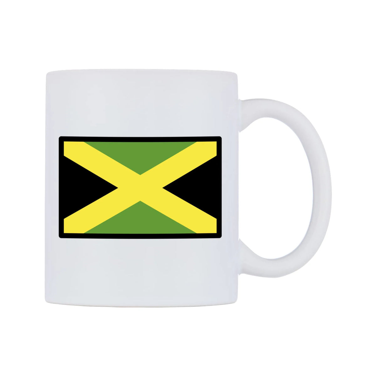 Jamaica Flag Emoji Mug — mug, left side, on a white background