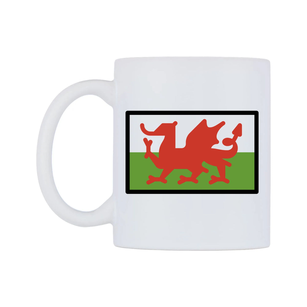 Wales Flag Emoji Mug — mug, right side, on a white background