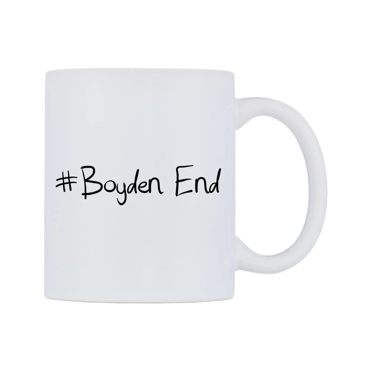 Boyden End Mug — mug, left side, on a white background