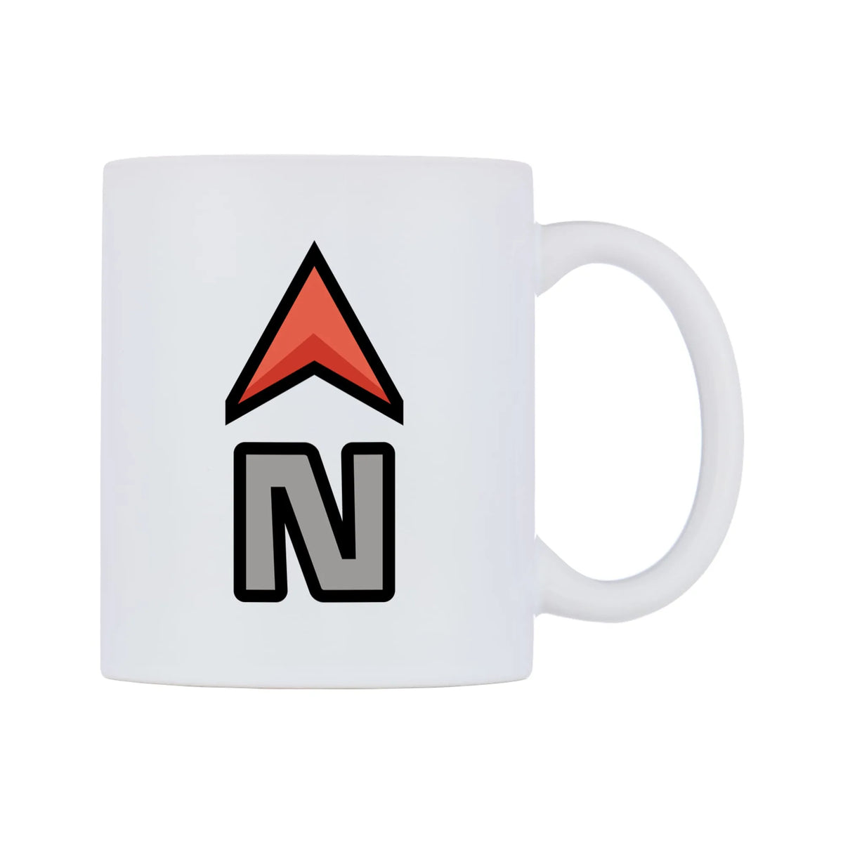 North Emoji Mug — mug, left side, on a white background