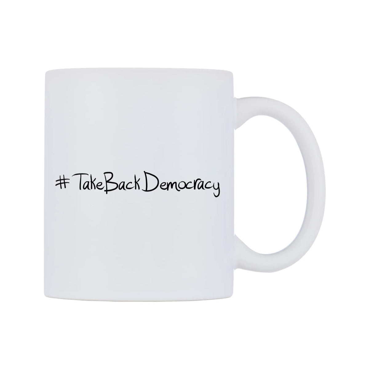 TakeBackDemocracy Mug — mug, left side, on a white background