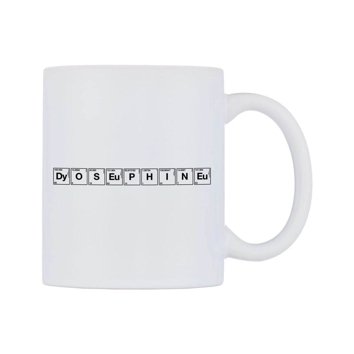 Josephine - Chemistry Themed Mug — mug, left side, on a white background