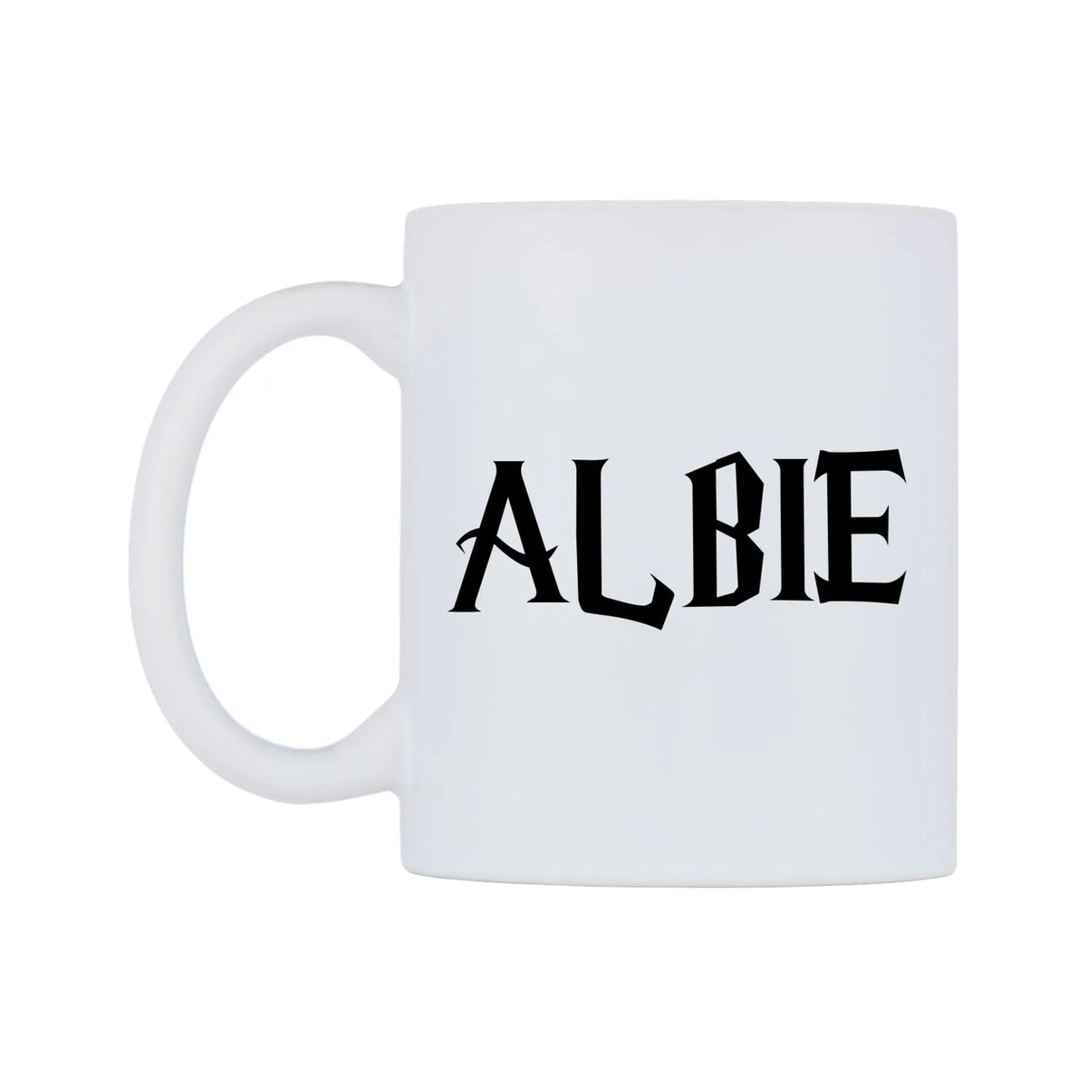 Albie - Wizard Themed Mug — white 11oz gloss mug, right side, on a white background
