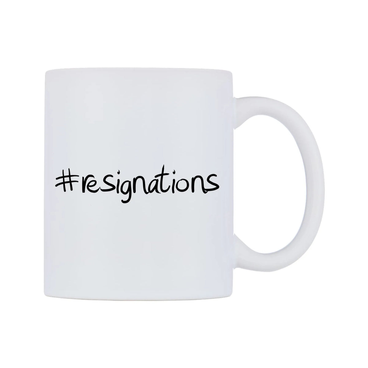 resignations Mug — mug, left side, on a white background