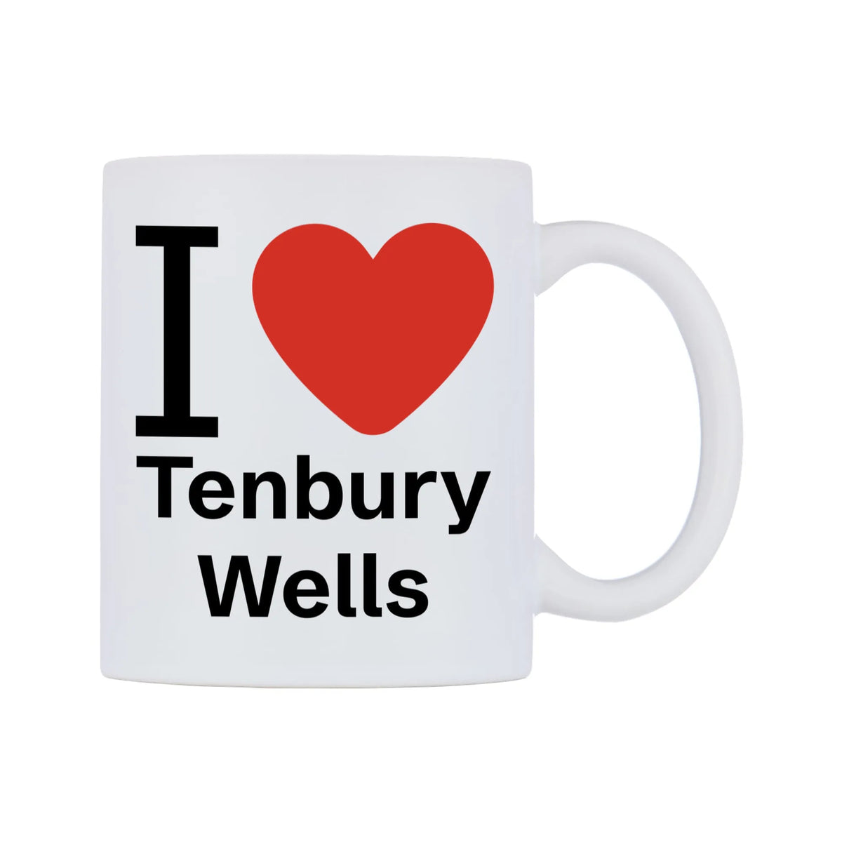 I Love Tenbury Wells Mug — white 11oz gloss mug, left side, on a white background