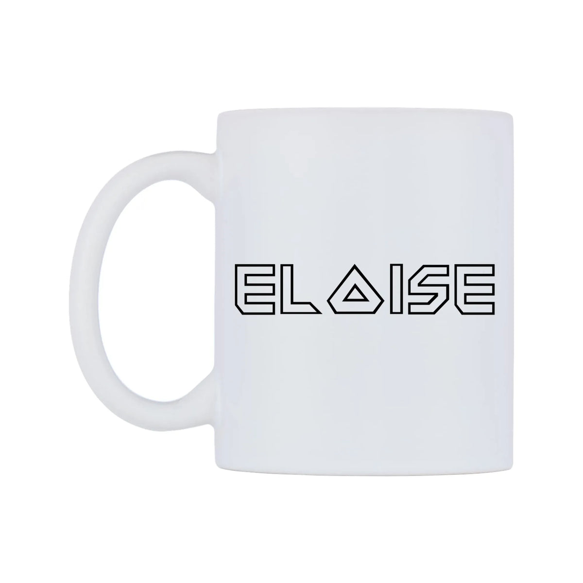 Eloise - Iron Maiden Themed Mug — white 11oz gloss mug, right side, on a white background