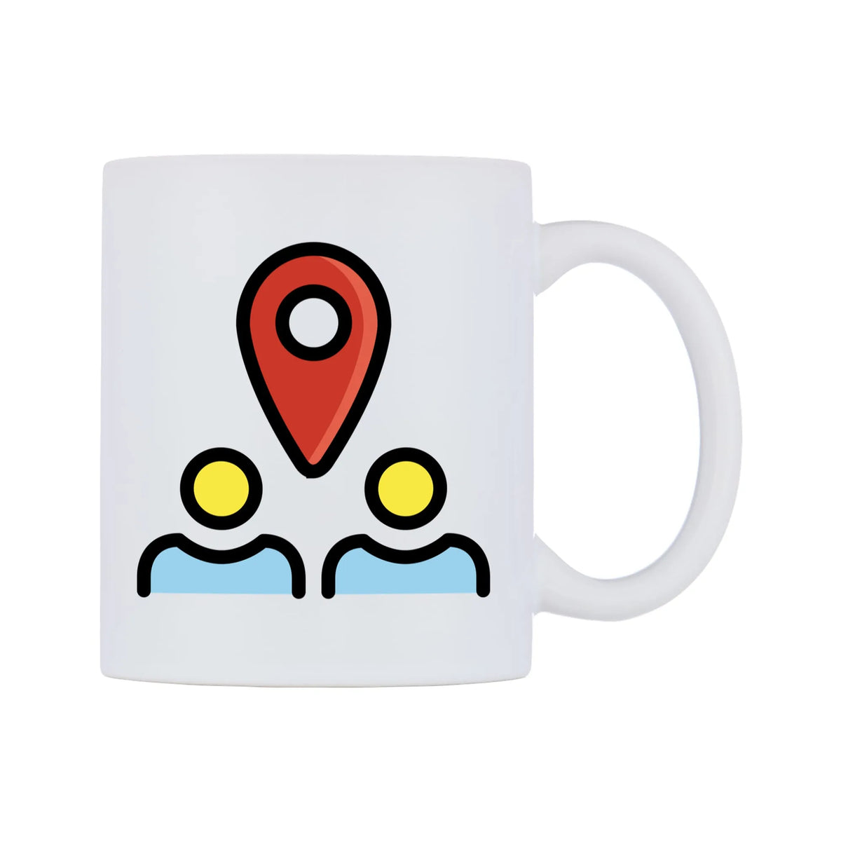 Assembly Point Emoji Mug — mug, left side, on a white background