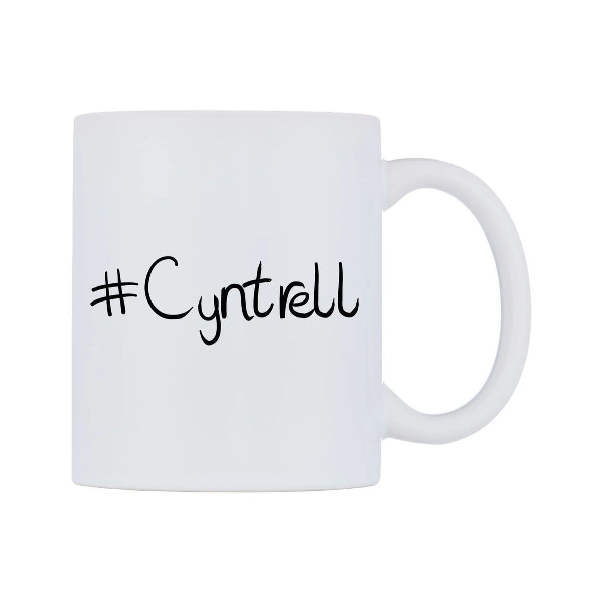 Cyntrell Mug — mug, left side, on a white background