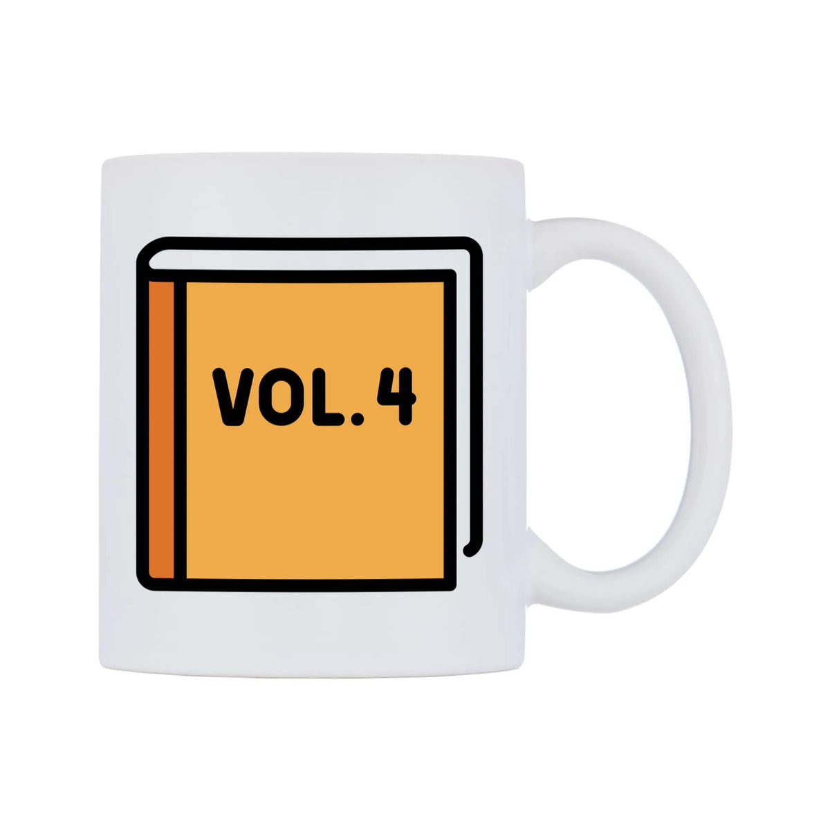 Orange Book Emoji Mug — mug, left side, on a white background