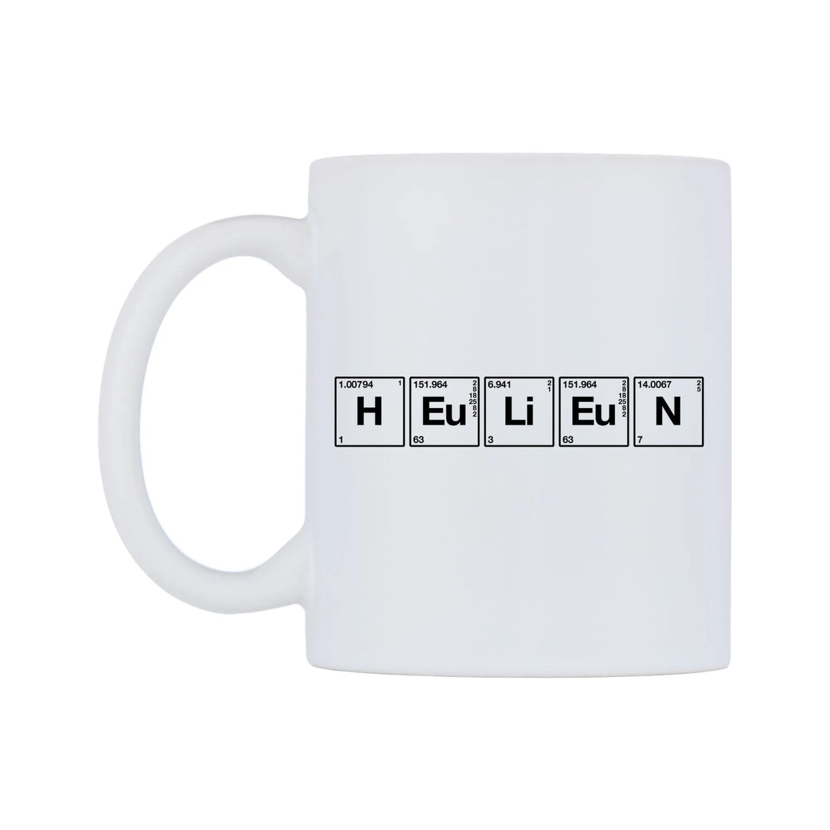 Helen - Chemistry Themed Mug — mug, right side, on a white background