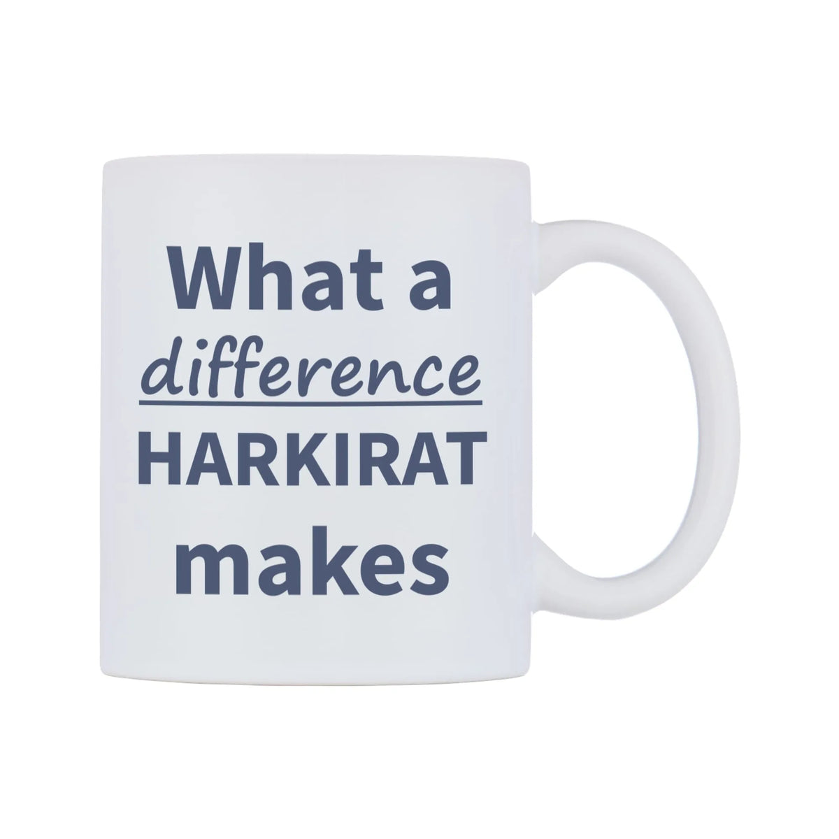 What a difference HARKIRAT makes Mug — mug, left side, on a white background
