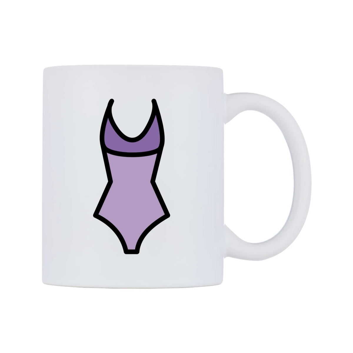 One-Piece Swimsuit Emoji Mug — mug, left side, on a white background