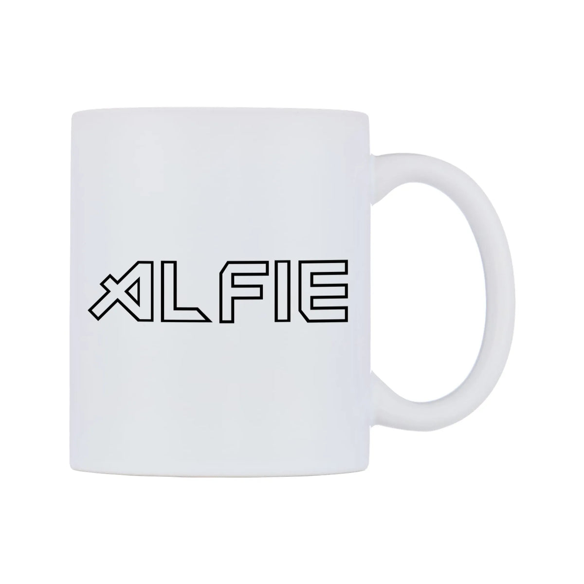 Alfie - Iron Maiden Themed Mug — white 11oz gloss mug, left side, on a white background