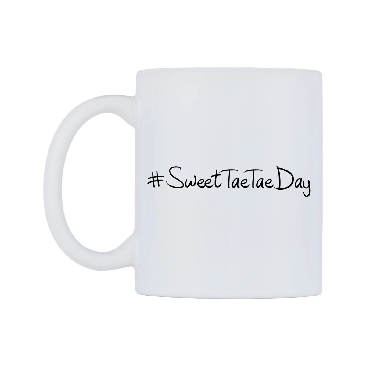 SweetTaeTaeDay Mug — mug, right side, on a white background