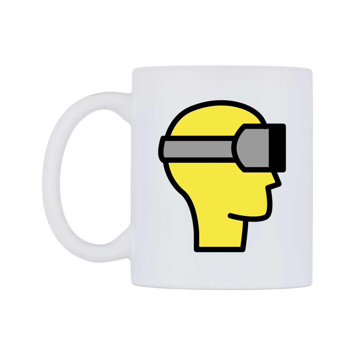 Virtual Reality Emoji Mug — mug, right side, on a white background