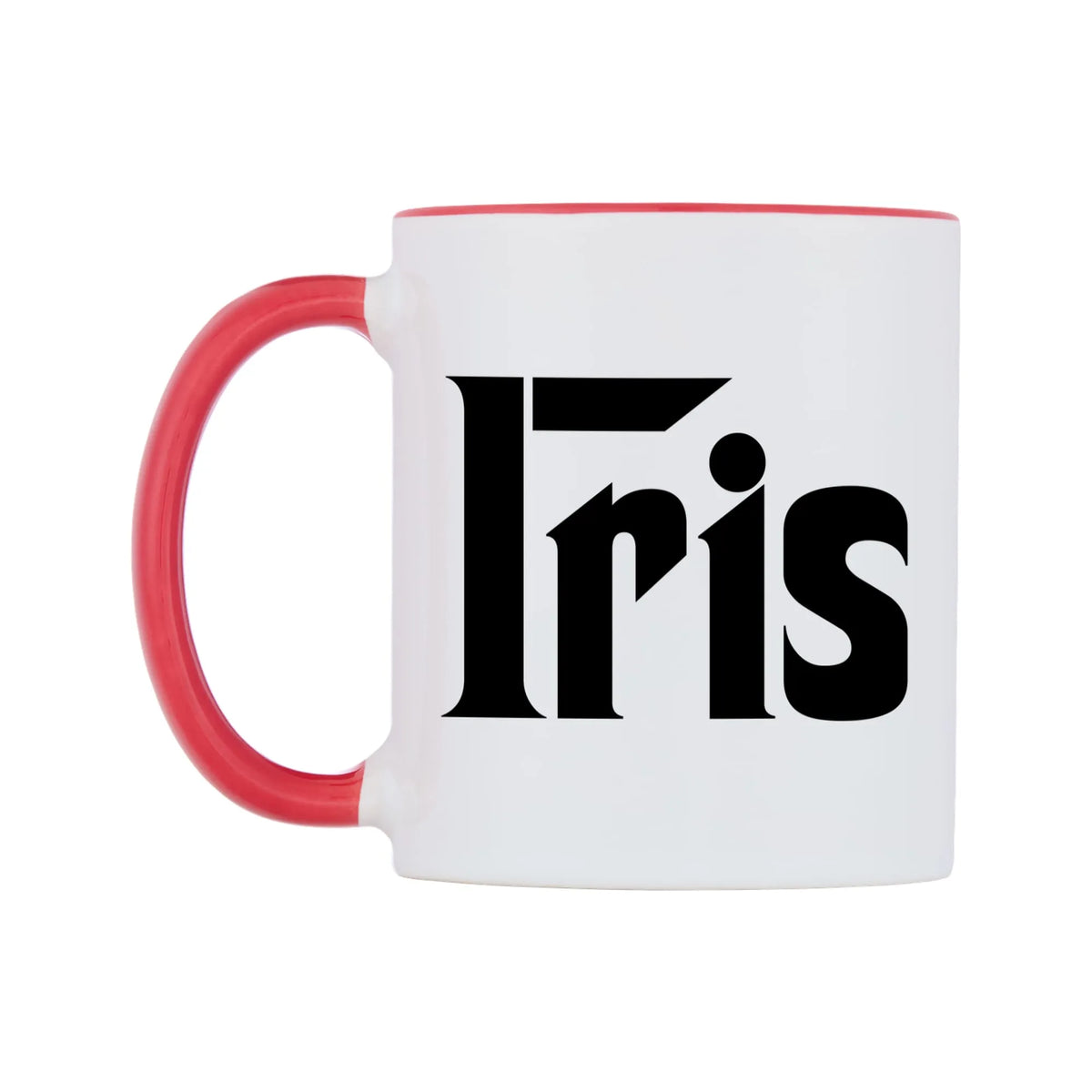 Iris - Godfather Themed Mug — white 11oz gloss mug with a red inside and handle, right side, on a white background