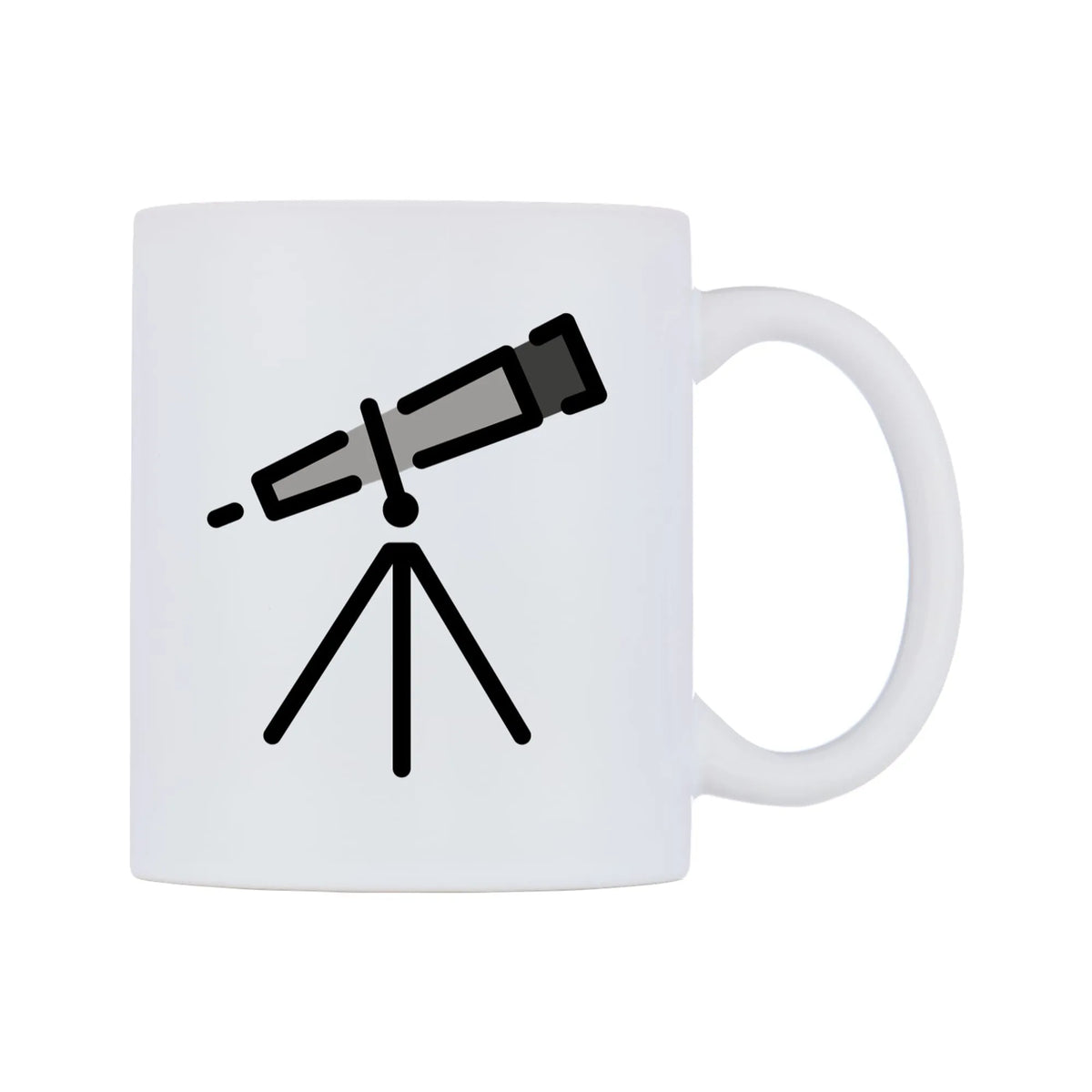 Telescope Emoji Mug — mug, left side, on a white background