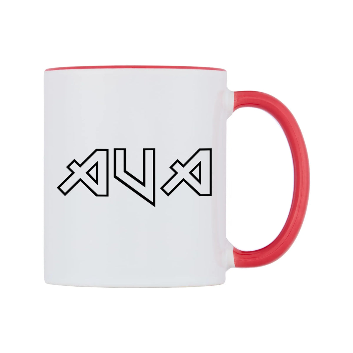 Ava - Iron Maiden Themed Mug — white 11oz gloss mug with a red inside and handle, left side, on a white background