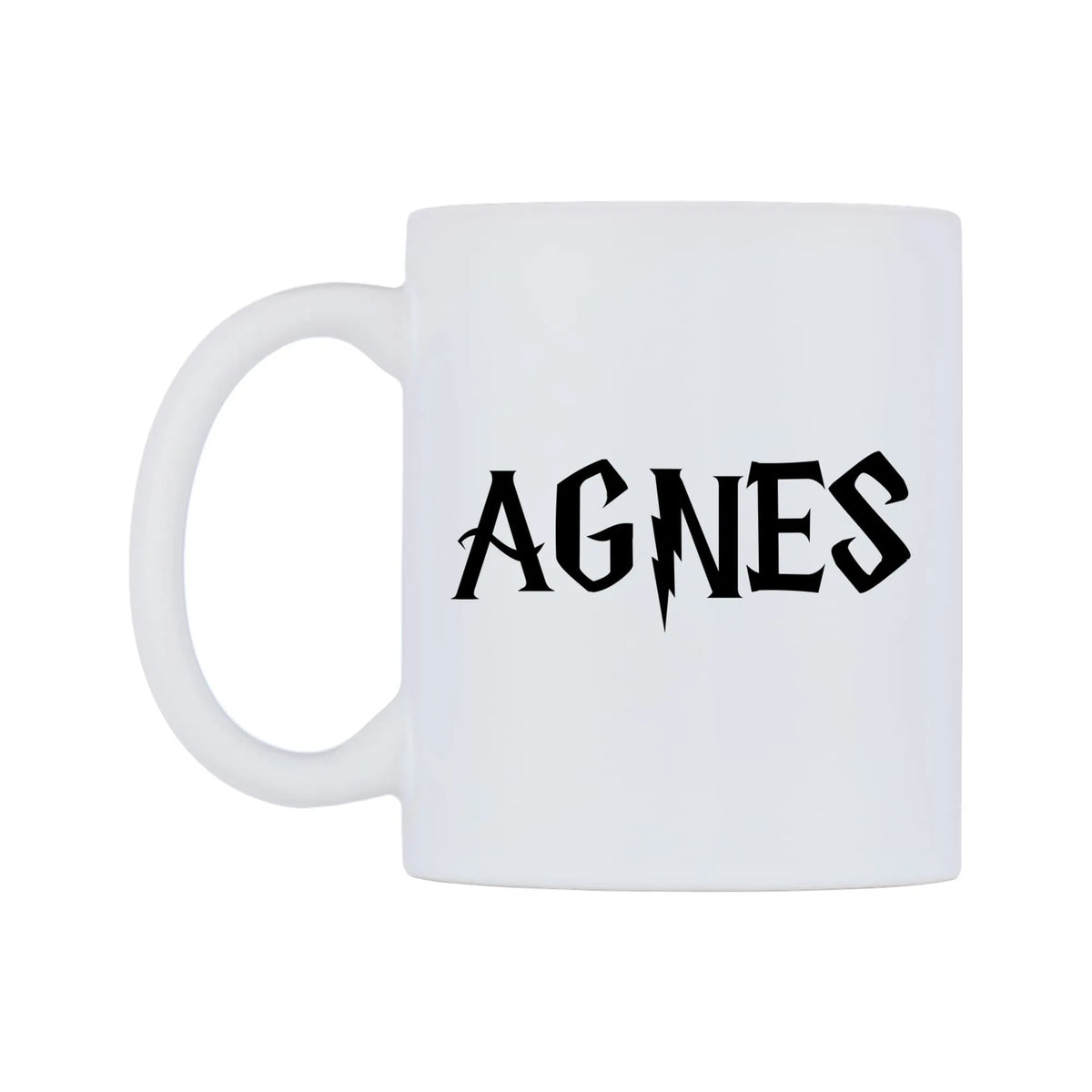 Agnes - Wizard Themed Mug — white 11oz gloss mug, right side, on a white background