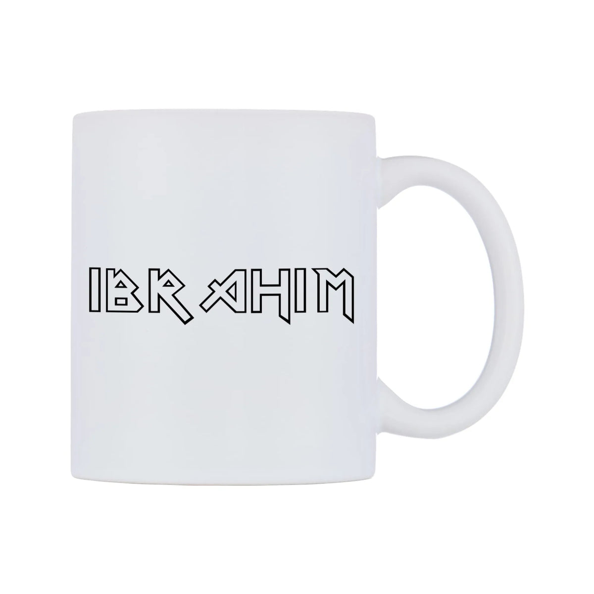 Ibrahim - Iron Maiden Themed Mug — white 11oz gloss mug, left side, on a white background