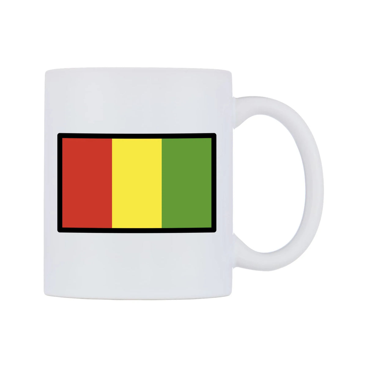 Guinea Flag Emoji Mug — mug, left side, on a white background