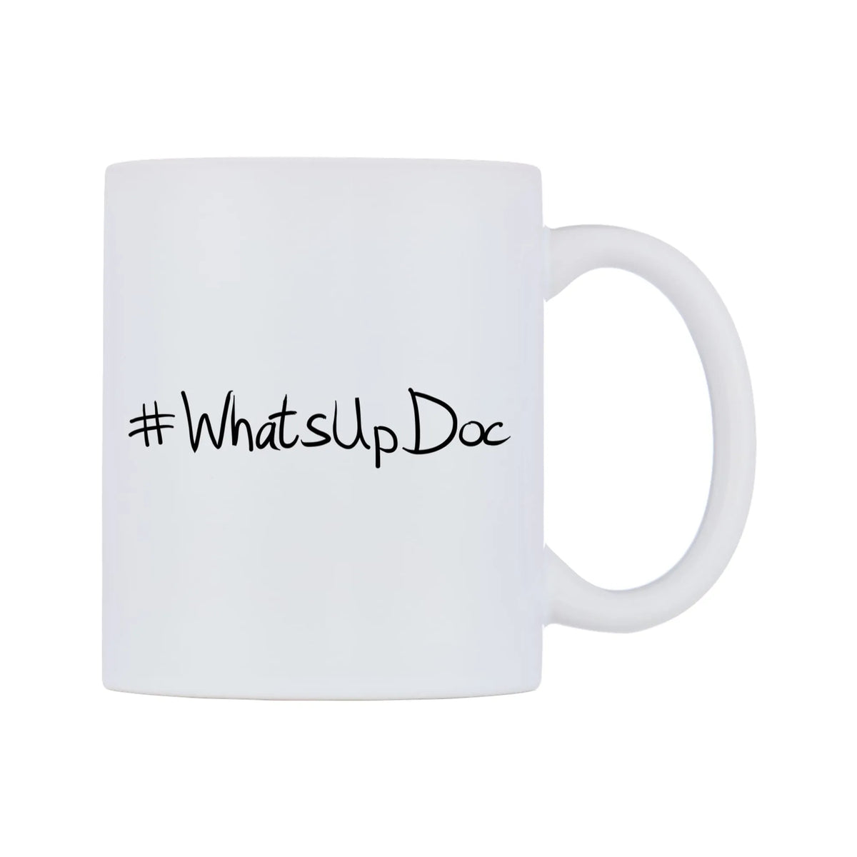 WhatsUpDoc Mug — mug, left side, on a white background