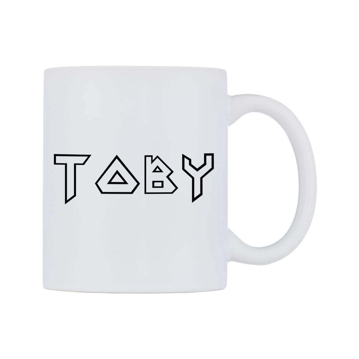 Toby - Iron Maiden Themed Mug — white 11oz gloss mug, left side, on a white background