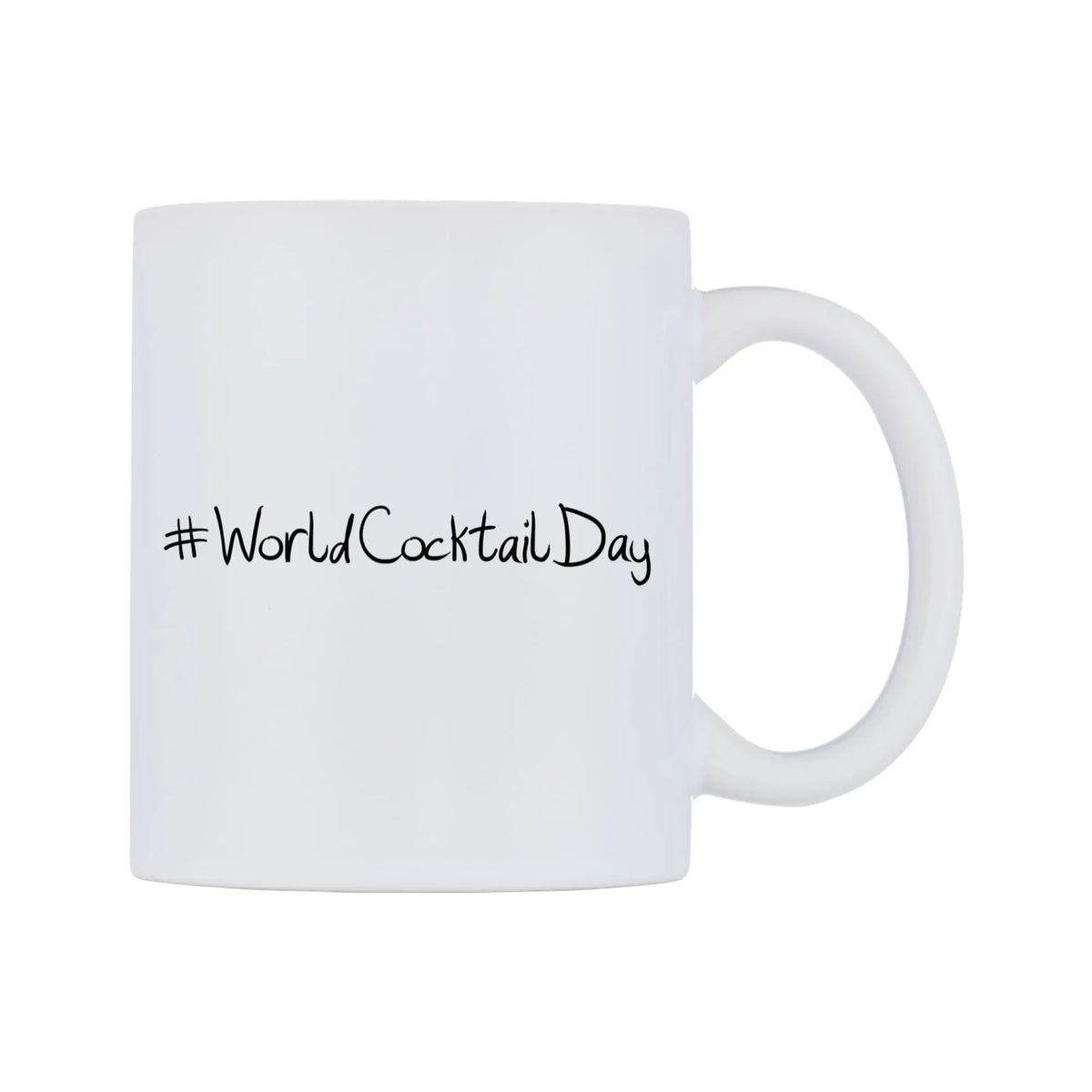 WorldCocktailDay Mug — white 11oz gloss mug, left side, on a white background