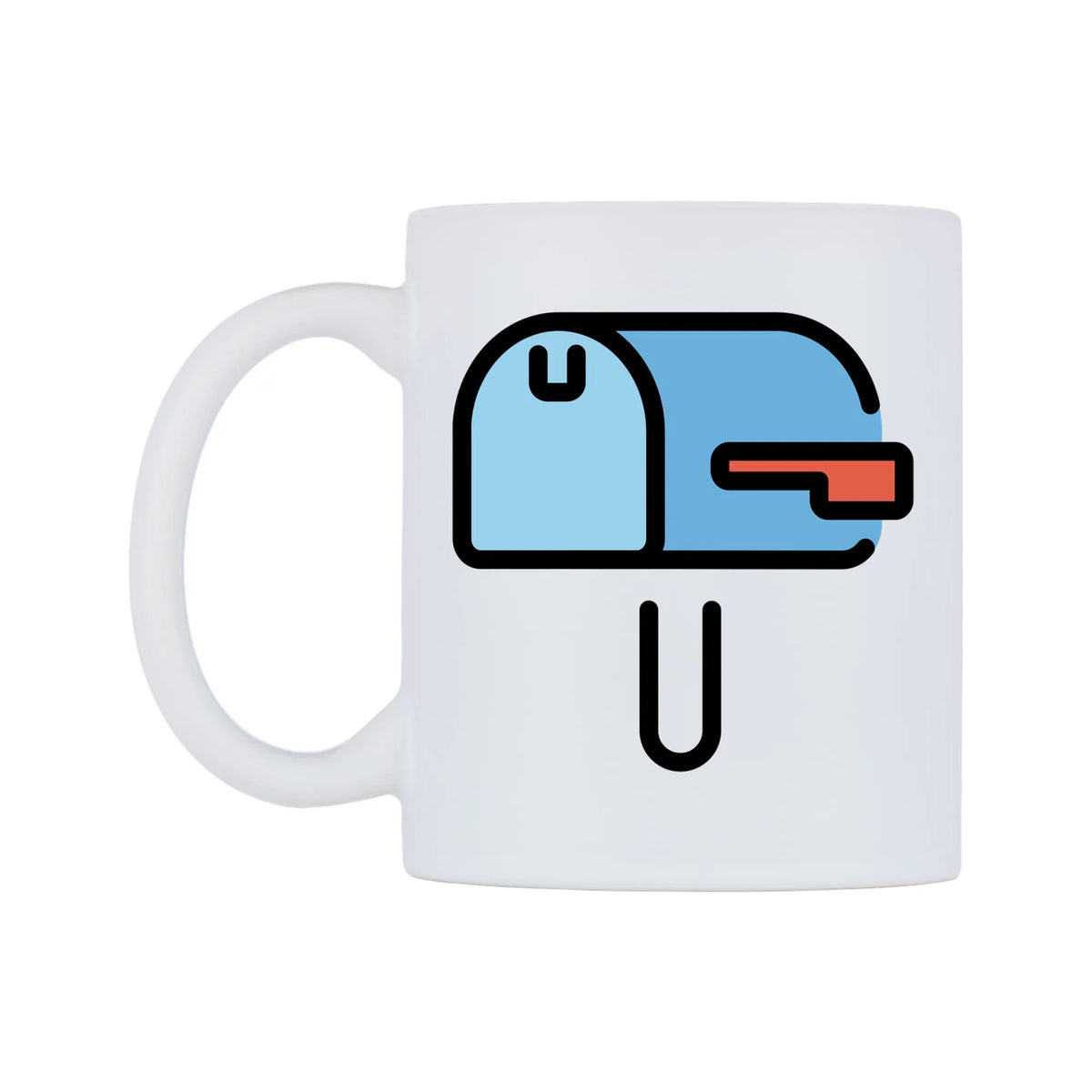 Closed Mailbox With Lowered Flag Emoji Mug — mug, right side, on a white background