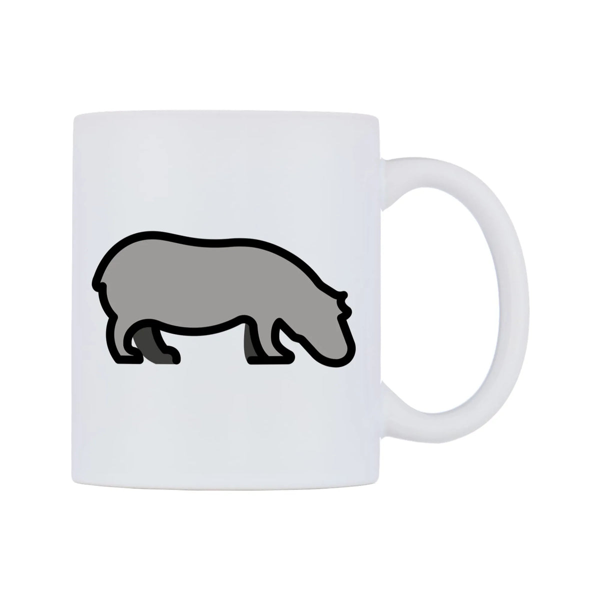 Hippopotamus Emoji Mug — mug, left side, on a white background