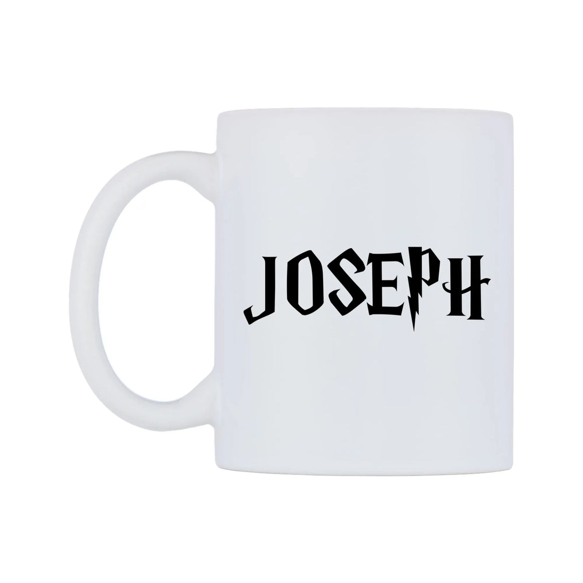 Joseph - Wizard Themed Mug — white 11oz gloss mug, right side, on a white background