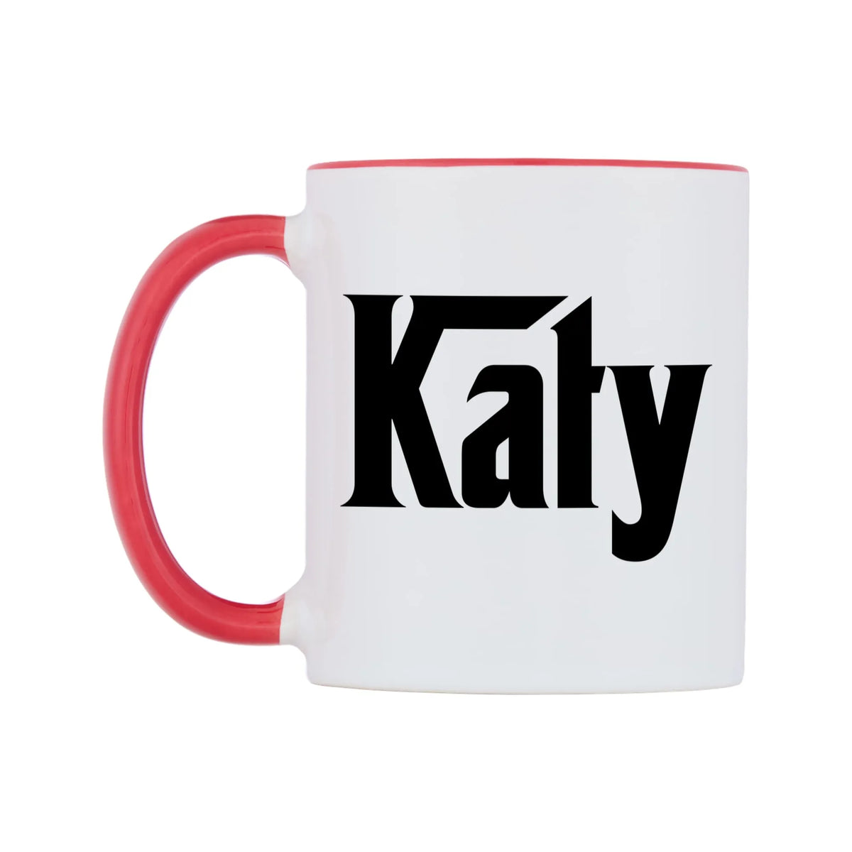 Katy - Godfather Themed Mug — white 11oz gloss mug with a red inside and handle, right side, on a white background
