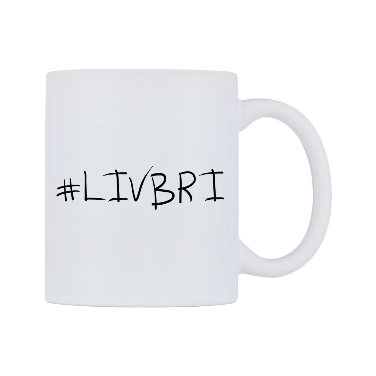LIVBRI Mug — mug, left side, on a white background